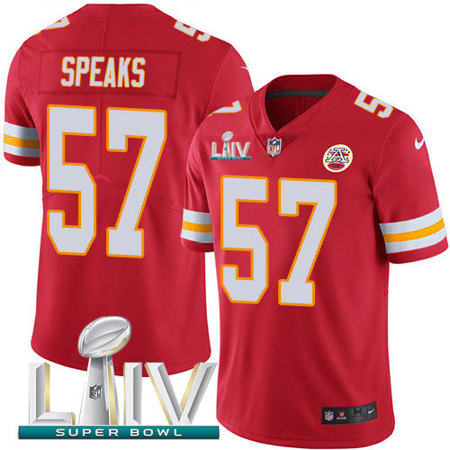 Kansas City Chiefs Nike 57 Breeland Speaks Red Super Bowl LIV 2020 Team Color Men Stitched NFL Vapor Untouchable Limited Jersey